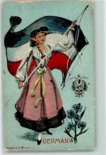 AK mit Glimmerauflage Patriotik WK I, Frankreich Gebrauchsspuren