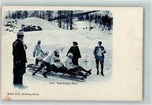 Bobsleadge Start - schöne Aufnahme , gute Erhaltung AK Bob 1920
