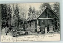 Areuse Une maisonnette dans les Gorges de l'Areuse Bäuerliches Leben 1902