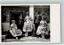 Mädchen bei der Handarbeit AK Sticken Trachten Ungarn 1938 Foto AK