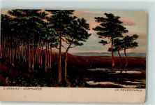 sign. S. Wencke Im Föhrenwald AK Kunstgeschichte Worpswede 1902 Gebrauchsspuren