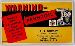 Oakland Warning Pennzoil Firma Dorsey Wades Corner Werbung Auto 1930