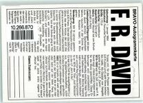 F.R.David Originalautogramm Rock / Pop