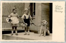 Namenstag Kind AK Terrier 1939 Foto AK
