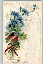 Kornblumen AK Bund der Deutschen in Böhmen 1908 Lithographie