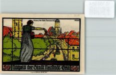 07806 O6710 Neustadt an der Orla Notgeldschein 50 Pfennig Notgeld Einzug d. sächs. Banners 1315