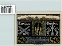 07806 O6710 Neustadt an der Orla Notgeldschein 50 Pfennig Notgeld Einzug d. sächs. Banners 1315