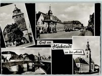 91315 W8552 Höchstadt a d Aisch - Marktplatz Stadttor Kirche Aischbrücke