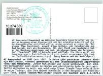 Ammererhof - Beschreibung aufgeklebt Hüttenstempel