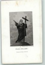Stahlstich v. Carl Mayer Nürnberg Nr. 50 Glaube, liebe, hoffe Heiligenbild 1850