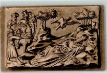 Relief aus vergoldeten Silber Hunnen König Mitte 15. Jahrhundert Skulptur