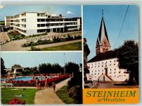 32839 W4939 Steinheim , Westf - St. Rochus Krankenhaus Rathaus Pfarrkirche Schwimmbad