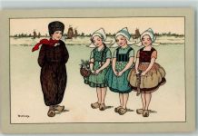 Verlag Dondorf Nr. 500 Hollandkinder Tracht Holzschuhe AK Hardy, F. 1917 Lithographie