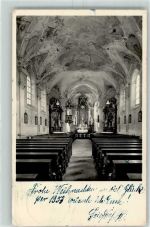 94518 W8377 Frauenau , Bayerischer Wald - Kath. Pfarrkirche Altaransicht Deckenmalerei