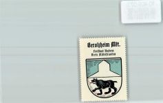 91438 W8532 Berolzheim , Mittelfr - Vignette Wappen Kaffee Hag ca 1920-1940