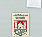 84144 W8315 Geisenhausen , Niederbay - Vignette Wappen Kaffee Hag ca 1920-1940