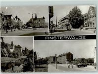 03238 O7980 Finsterwalde Gebrauchsspuren Am Markt Thälmannstraße mit Postamt Schloss Otto Nuschke Straße Auto