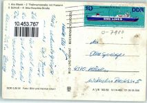 03238 O7980 Finsterwalde Gebrauchsspuren Am Markt Thälmannstraße mit Postamt Schloss Otto Nuschke Straße Auto