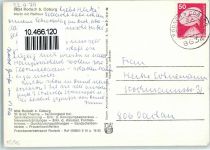 96476 W8634 Rodach b Coburg - Marktplatz Marktbrunnen Rathaus Mofafahrer