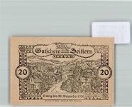 3300 Zeillern Notgeldschein Notgeld Gutschein 20 Heller Adler Thron Kranz