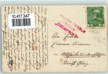 Neujahr Fahnen AK Zweibund Deutschland-Österreich 1914 Gebrauchsspuren