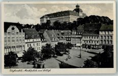 06667 O4850 Weißenfels , Saale Foto AK Marktplatz Schloß