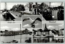 23730 W2430 Neustadt in Holstein - Fischerboot Hafen Segelboot Möwe Kinderwagen