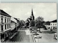 40721 W4010 Hilden - Mittelstraße Ev. Kirche Marktplatz VW Käfer Fahrrad