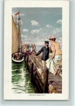 Segelpartie um 1909 - sign Gehrts , sehr gute Erhaltung Segelboot Künstlerkarte