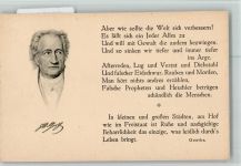 Gedicht von Goethe - Aussprüche großer Männer Serie I Nr. 1 AK Goethe