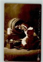 NPG Serie 463-10 - Münchner Kindl schläft am Bierfass AK Schürfstellen Münchner Kindl 1906 Foto AK