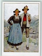 Zillertal - sign Fossel - Verlag Karl Kühne 2779, gute Erhaltung AK Trachten Österreich Künstlerkarte