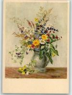 sign Ernst Zuppinger - Blumenvase - Pro Infirmis Spenden AK Künstler