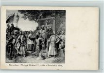 König von Böhmen - Belvedere: Premysl Otakar II, vitez v Prusich r. 1255, AK Adel Ausland