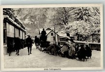 Wintersport Schlitten werden von einer Kutsche gezogen Schlitten Foto AK