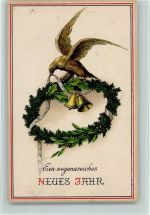 Neujahr - Adler und Kranz mit Eichenlaub, AK Kriegsfeiertag