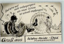 W4474 Wahn Karikatur - Fliegerhorst Fallschirm 1958