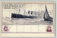 Dampfer Red Star Line Segelboot Fischer Cassiers, H. Künstlerkarte