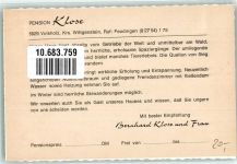 57334 W5928 Volkholz KEINE AK Pension Klose Informationskarte