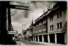 74564 W7180 Crailsheim Gebrauchsspuren Lange Straße Handlung Baier Gasthaus Grüner Baum Foto AK