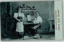 Instrumental Gesang-Duett Hans und Grete , Trachten , Klavier Volksmusik