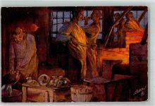 Tuck Oilette Nr. 520 aus der Glashütte Bild 5 Glasbläser 1900 Künstlerkarte