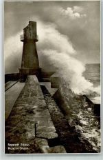 Baltijsk Pillau 1939 Foto AK Leuchtturm Mole