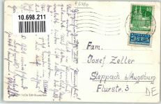 66953 W6780 Pirmasens 1950 Gebrauchsspuren Denkmal Schuhe Foto AK