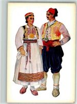 Nr. 4 von Vladimir Kirin Dalmatien (Konavlje) Trachten Kroatien Künstlerkarte
