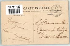 54000 Nancy 1905 Gebrauchsspuren Straßenbahn Rue Saint-Jean Briefmarke Bildseite