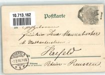 Glücks-Postkarte Hufeisen Glücksklee Verlag J.C. Schmidt Erfurt Marienkäfer 1899 Lithographie