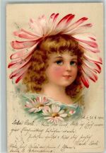 Mädchen Blüte mit Menschengesicht 1901 Lithographie