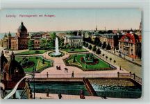 O7000 Leipzig Reichsgericht mit Anlagen Springbrunnen Gericht
