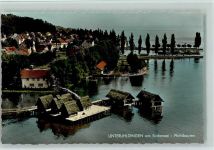 88690 W7772 Unteruhldingen , Bodensee - Luftaufnahme Pfahlbauten